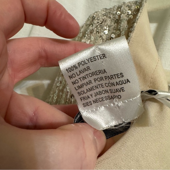 IEENA Mac Duggal $395 Dress Womens Size 14 Sleeve Sequin Wrap V Neck Gown 26395 - Picture 3 of 13